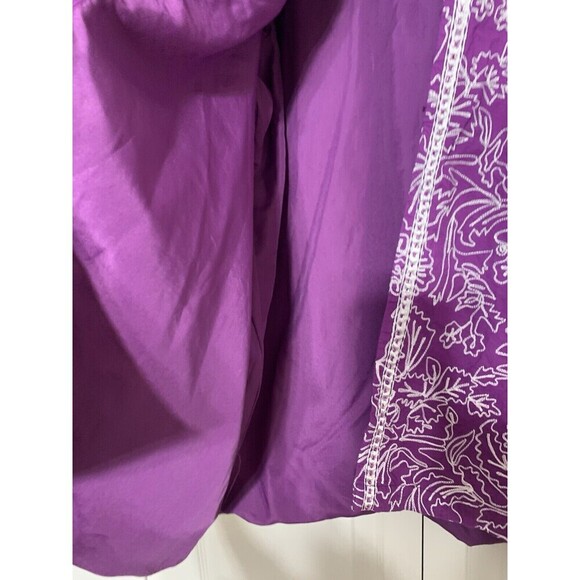 Ulla Popken Artsy Blazer Jacket Size 20/22 Purple Embroidered 1 Closure At Top - Picture 5 of 7